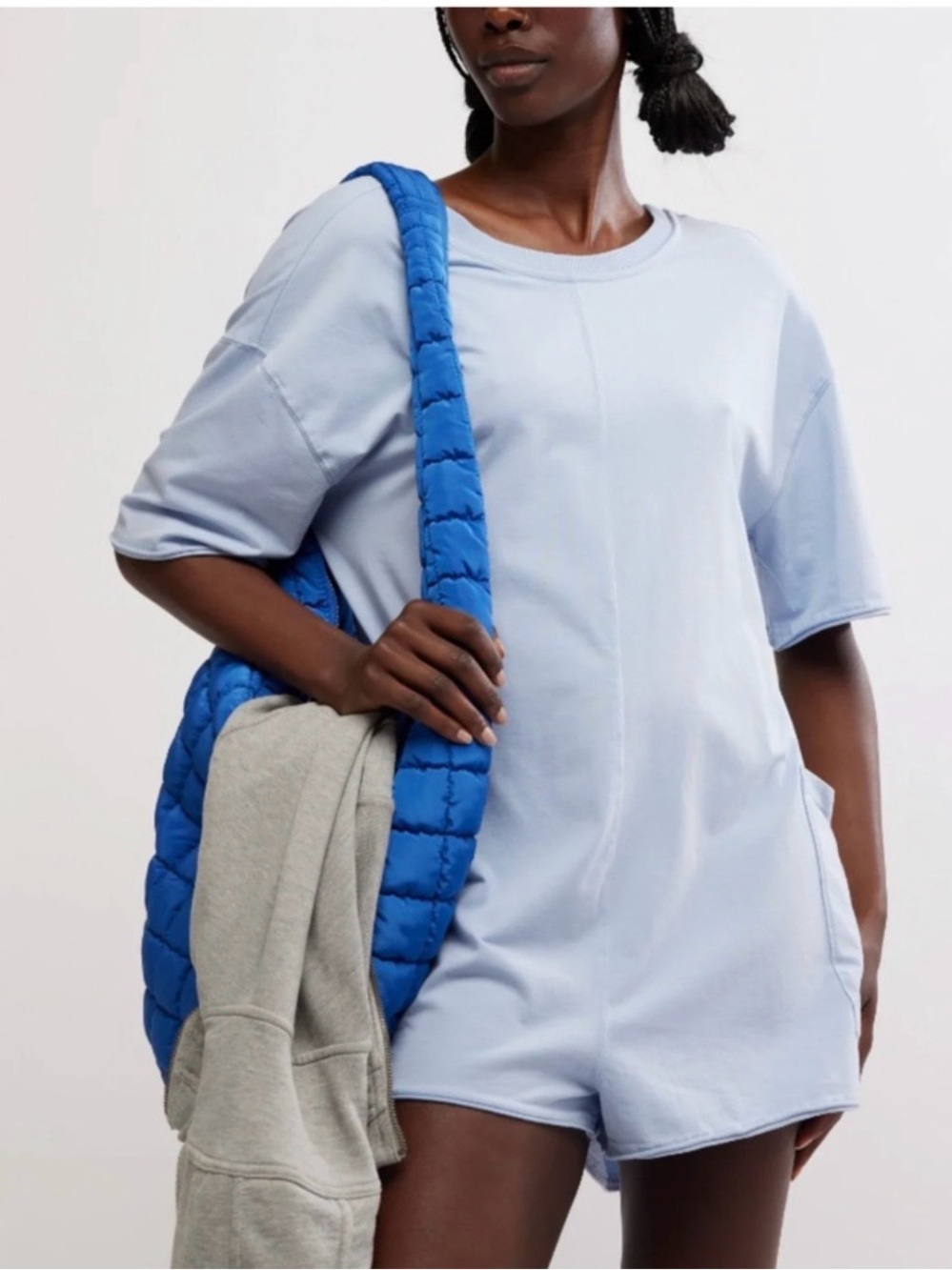FP Movement by Free People Light Blue Romper